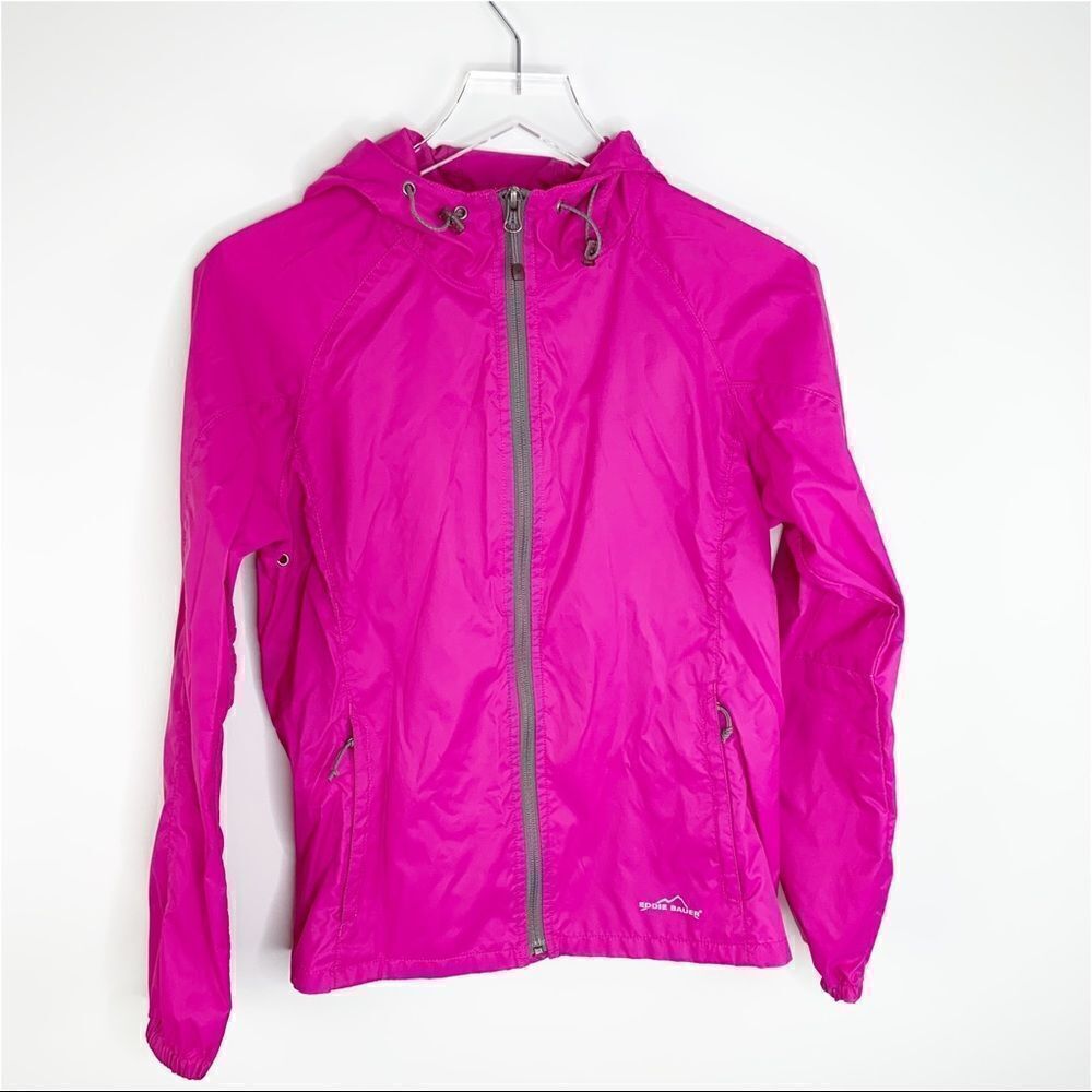 Eddie Bauer Bright Pink Windbreaker‎ w/Vented Back Sz XS